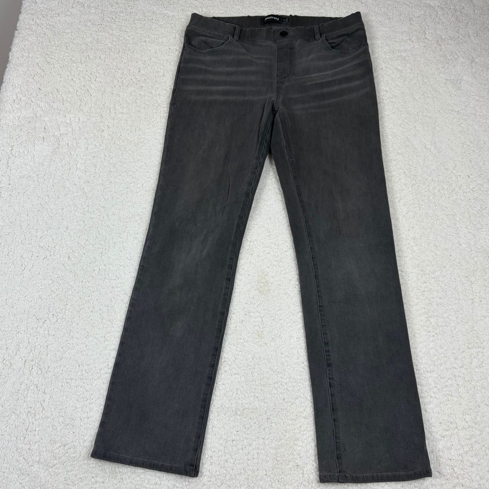 Betabrand Dress Pant Yoga Pants Gray Denim Wash Bootcut Womens Large